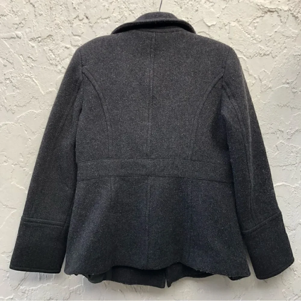 J. CREW Gray Wool Stadium Cloth Nello Gori Peacoat Jacket Blazer Double Breasted - Picture 4 of 8